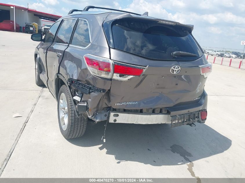 2015 Toyota Highlander Limited V6 VIN: 5TDYKRFH4FS061002 Lot: 40470270