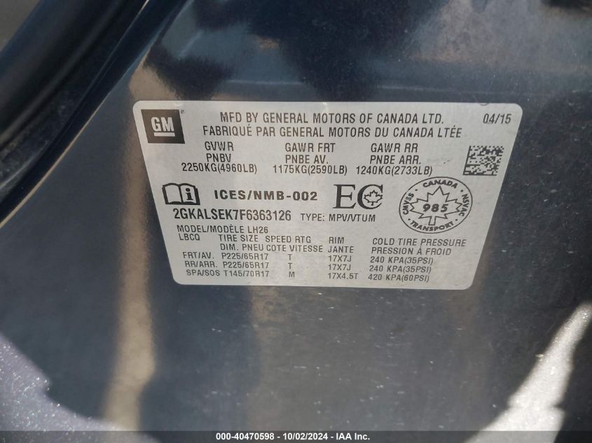 2GKALSEK7F6363126 2015 GMC Terrain Slt-1