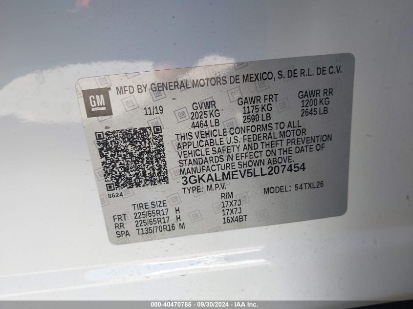 3GKALMEV5LL207454 2020 GMC Terrain Fwd Sle