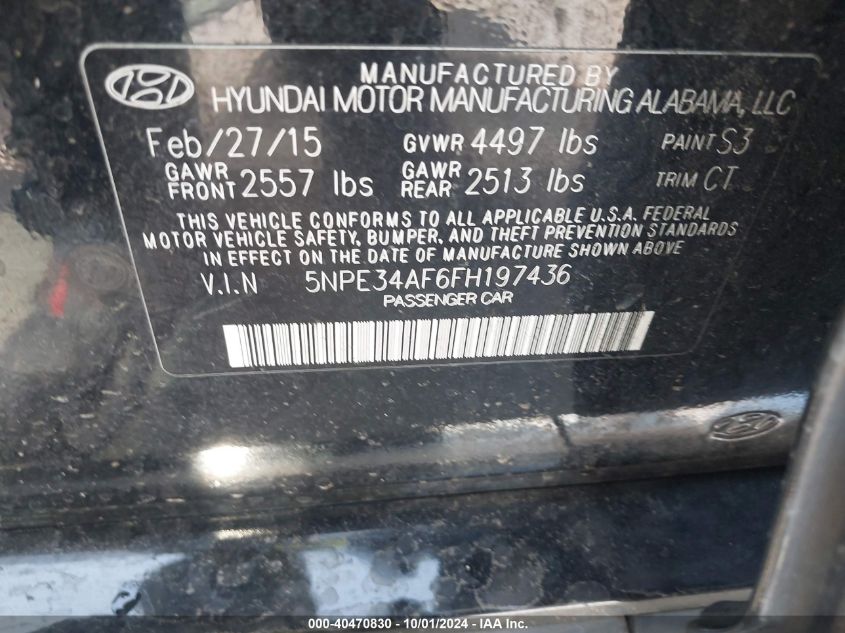 5NPE34AF6FH197436 2015 Hyundai Sonata Sport