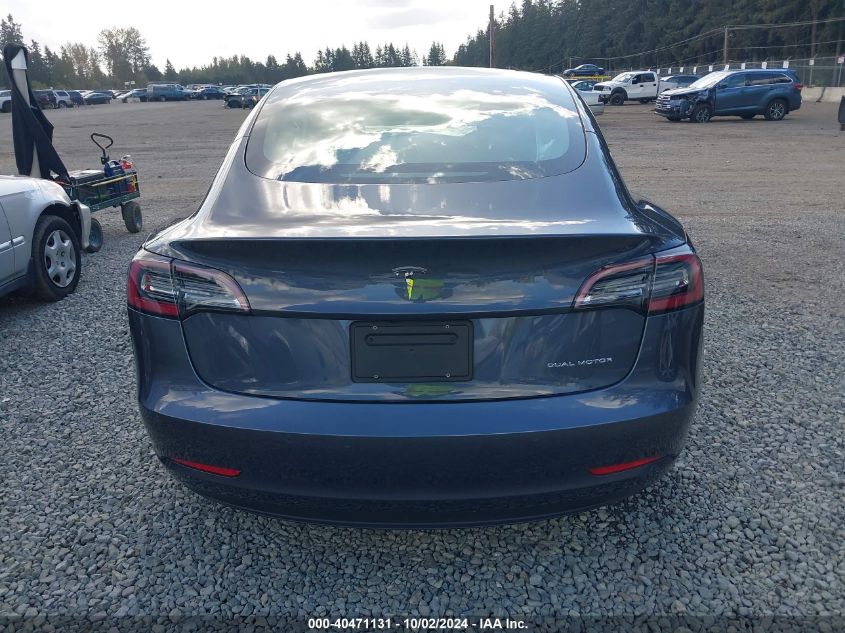 2022 Tesla Model 3 Long Range Dual Motor All-Wheel Drive VIN: 5YJ3E1EB6NF113037 Lot: 40471131