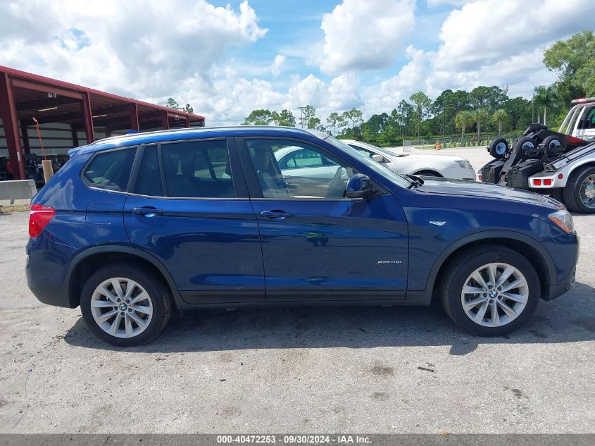 2017 BMW X3 xDrive28I VIN: 5UXWX9C33H0W76274 Lot: 40472253