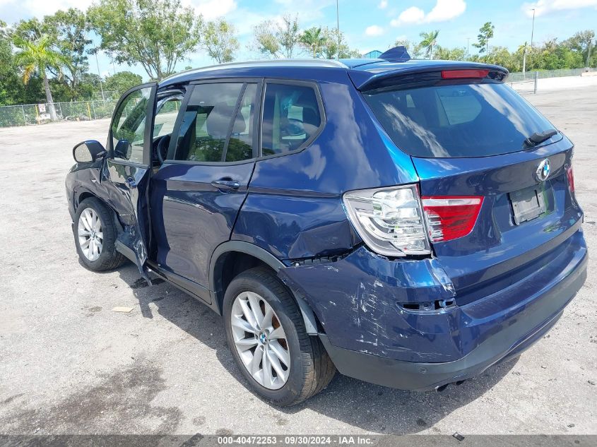 2017 BMW X3 xDrive28I VIN: 5UXWX9C33H0W76274 Lot: 40472253