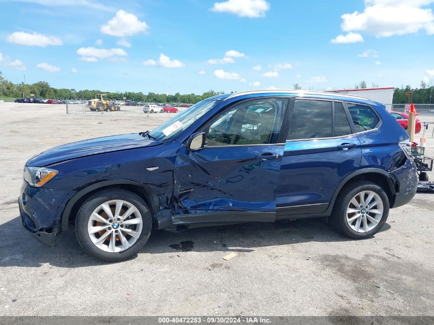 2017 BMW X3 xDrive28I VIN: 5UXWX9C33H0W76274 Lot: 40472253