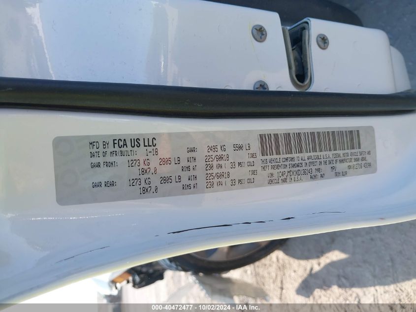 1C4PJMDX1KD136143 2019 Jeep Cherokee Limited 4X4