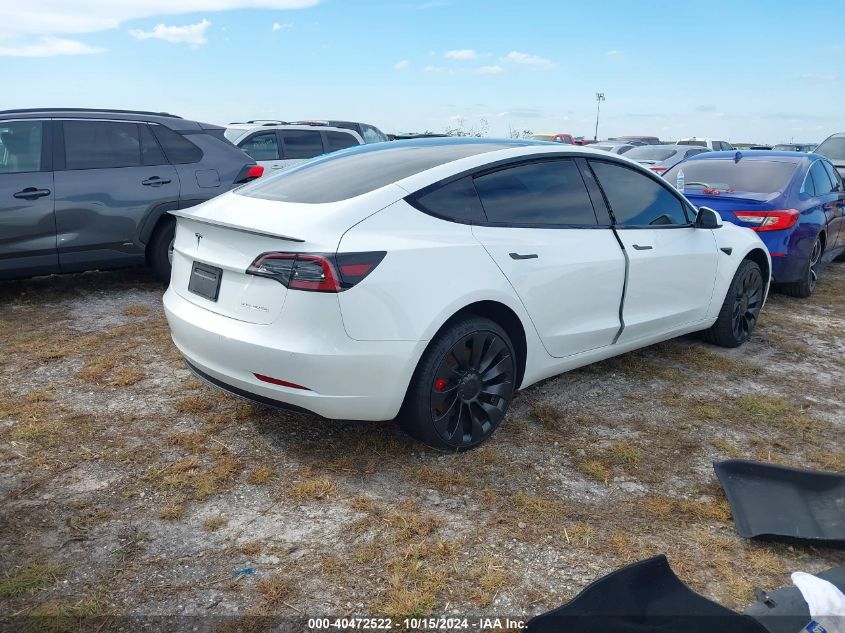 2022 Tesla Model 3 Performance Dual Motor All-Wheel Drive VIN: 5YJ3E1EC8NF347477 Lot: 40472522