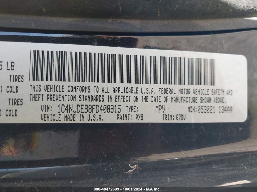 1C4NJDEB8FD408915 2015 Jeep Compass Latitude