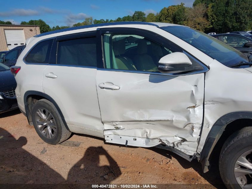 2015 Toyota Highlander Xle V6 VIN: 5TDJKRFH9FS214409 Lot: 40472821