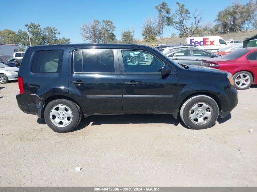 2013 Honda Pilot Lx VIN: 5FNYF4H2XDB085192 Lot: 40472896