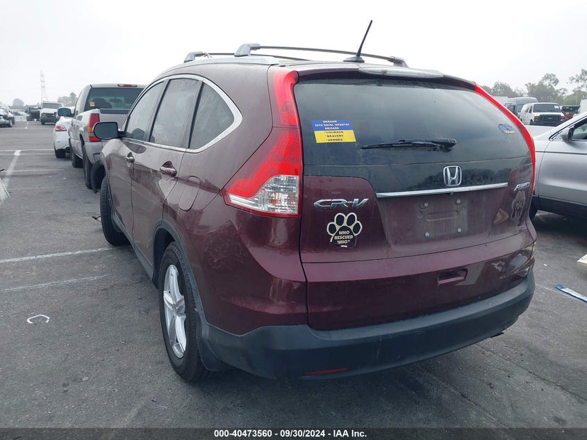 Vin: 5j6rm4h78el114459, lot: 40962253, honda cr-v ex-l 20143