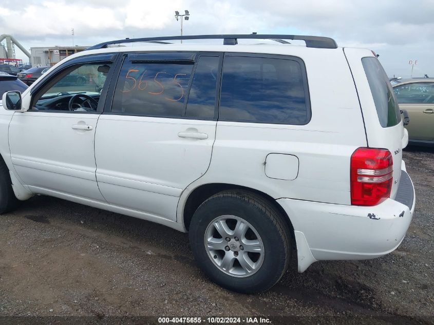 2002 Toyota Highlander V6 VIN: JTEGF21A620054319 Lot: 40475655