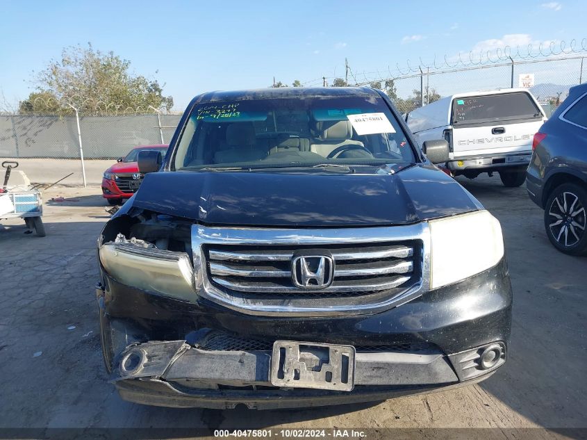 2014 Honda Pilot Lx VIN: 5FNYF3H25EB013277 Lot: 40475801