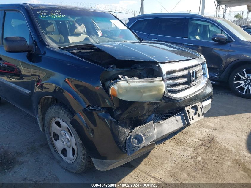 2014 Honda Pilot Lx VIN: 5FNYF3H25EB013277 Lot: 40475801