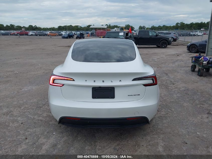 2024 Tesla Model 3 Long Range Dual Motor All-Wheel Drive VIN: 5YJ3E1EB6RF717631 Lot: 40475889