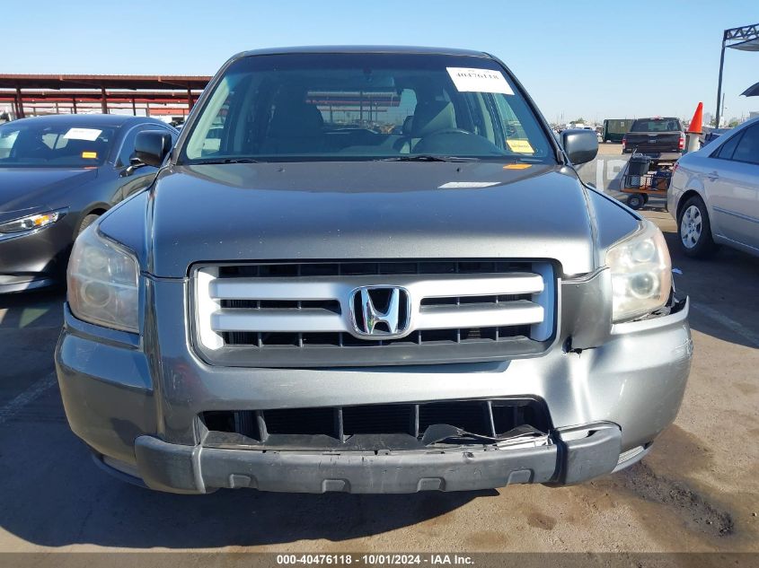 2007 Honda Pilot Lx VIN: 5FNYF28137B006851 Lot: 40476118