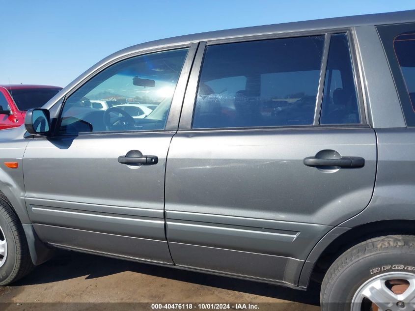 2007 Honda Pilot Lx VIN: 5FNYF28137B006851 Lot: 40476118