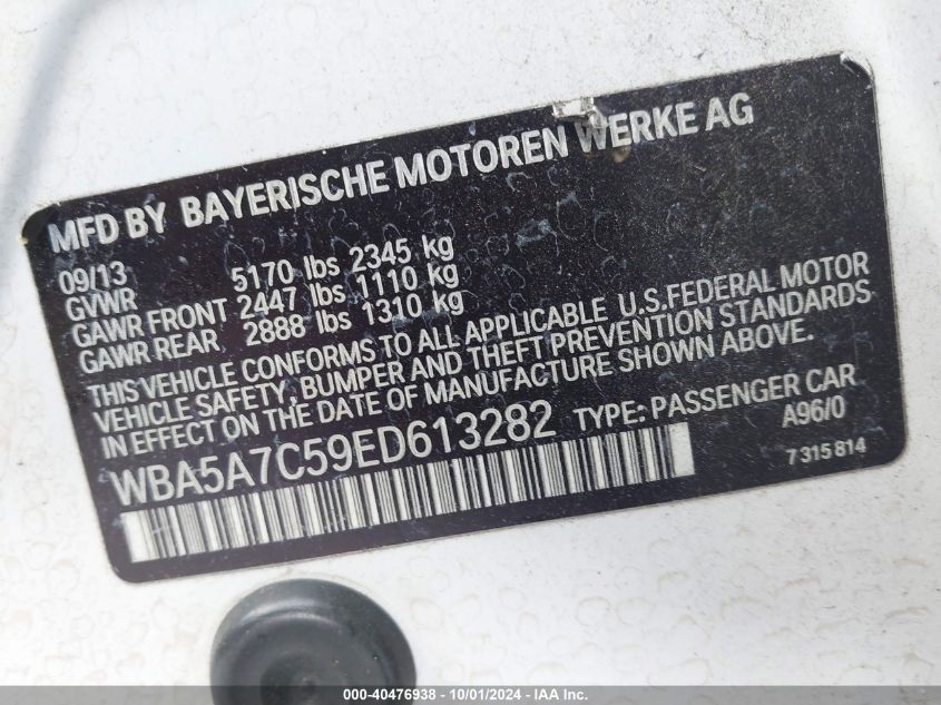 WBA5A7C59ED613282 2014 BMW 528I xDrive