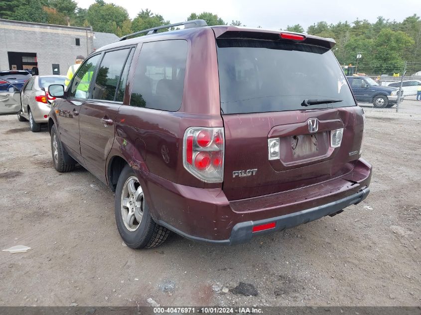 2007 Honda Pilot Ex-L VIN: 2HKYF186X7H528304 Lot: 40476971