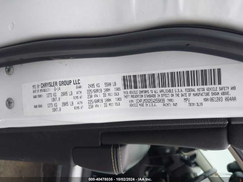 1C4PJMDS2EW255039 2014 Jeep Cherokee Limited