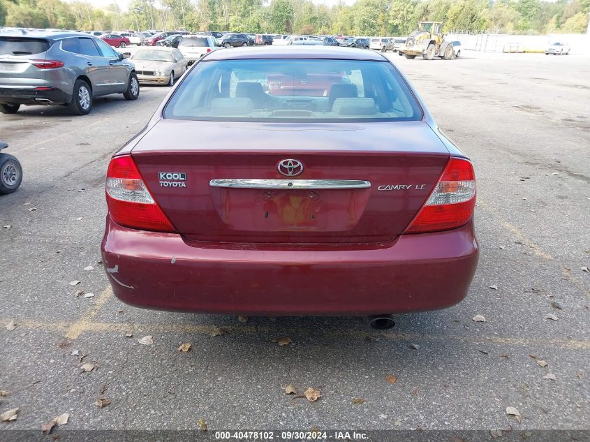 2004 Toyota Camry Le VIN: 4T1BE32K34U303438 Lot: 40478102