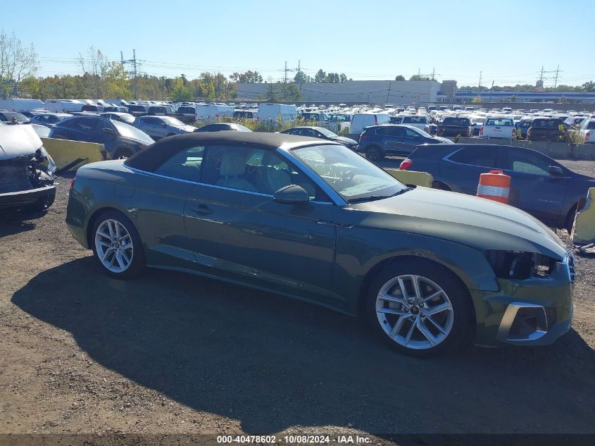 2024 Audi A5 Cabriolet Premium Plus 45 Tfsi S Line Quattro S Tronic VIN: WAU4AGF5XRN009067 Lot: 40478602