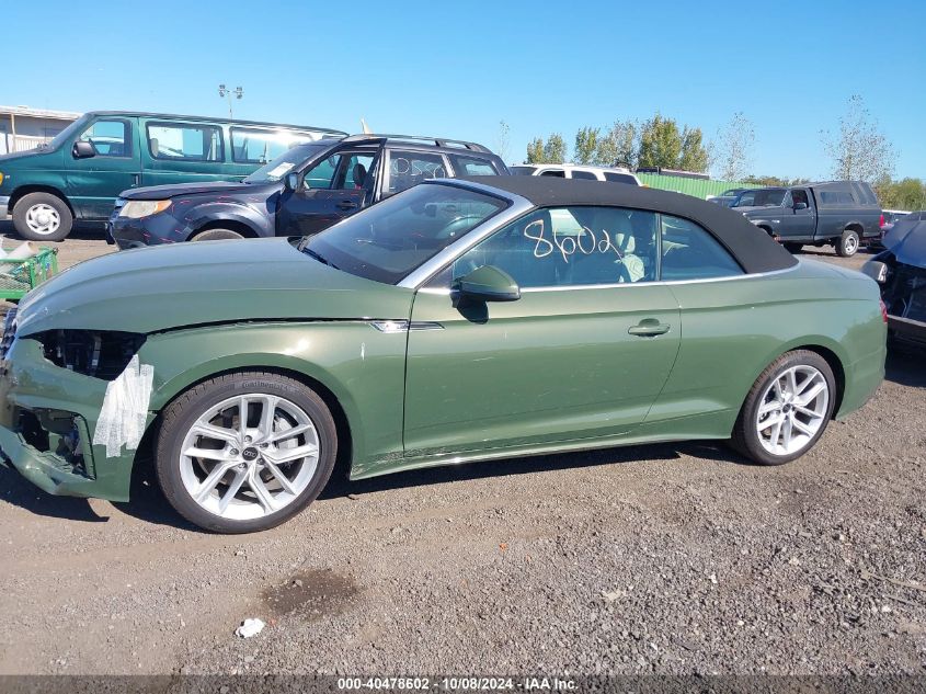 2024 Audi A5 Cabriolet Premium Plus 45 Tfsi S Line Quattro S Tronic VIN: WAU4AGF5XRN009067 Lot: 40478602