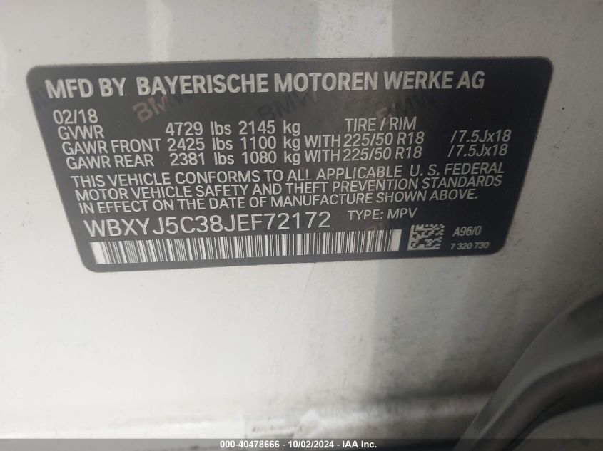 WBXYJ5C38JEF72172 2018 BMW X2 xDrive28I