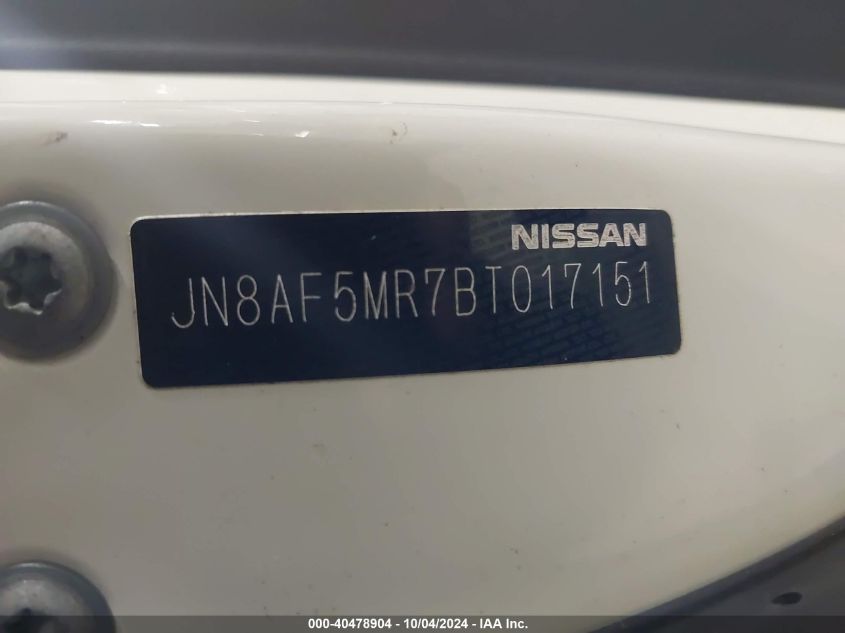 2011 Nissan Juke S VIN: JN8AF5MR7BT017151 Lot: 40478904