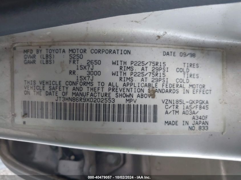 JT3HN86R9X0202553 1999 Toyota 4Runner Sr5 V6