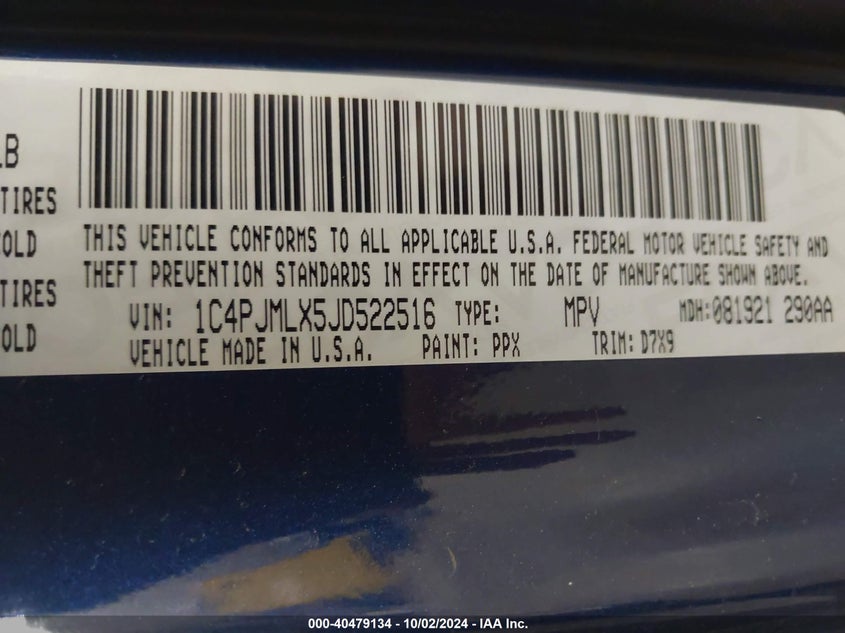 1C4PJMLX5JD522516 2018 Jeep Cherokee Latitude Plus 4X4