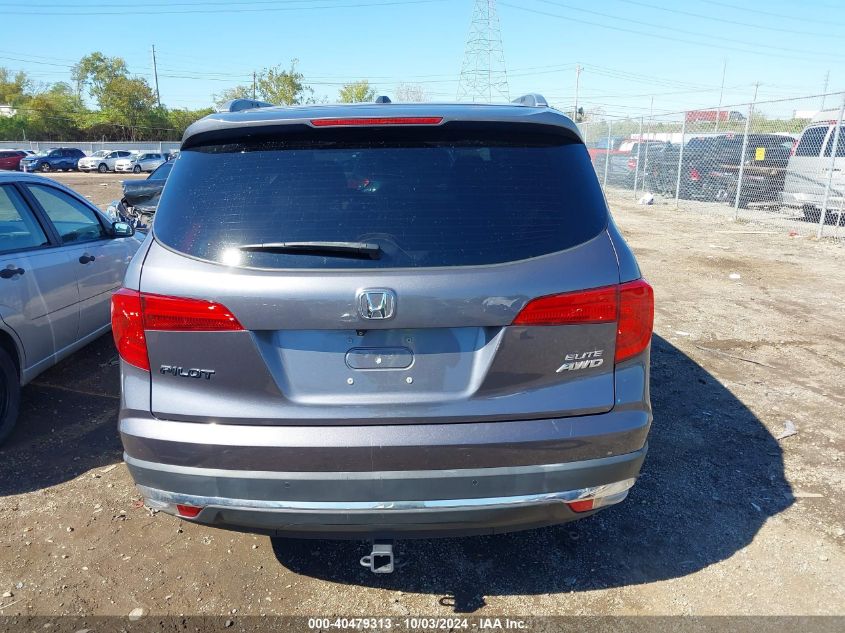 2018 Honda Pilot Elite VIN: 5FNYF6H00JB025802 Lot: 40479313