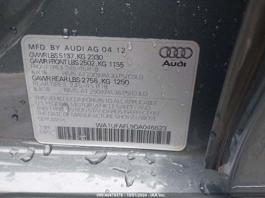 WA1UFAFL9DA046623 2013 Audi A4 Allroad Premium Plus