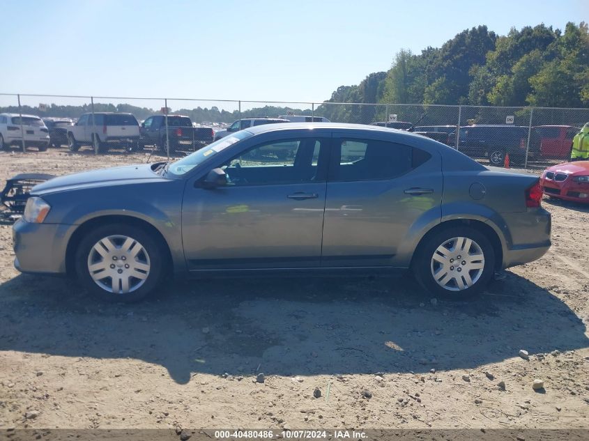 2013 Dodge Avenger Se VIN: 1C3CDZABXDN653521 Lot: 40480486