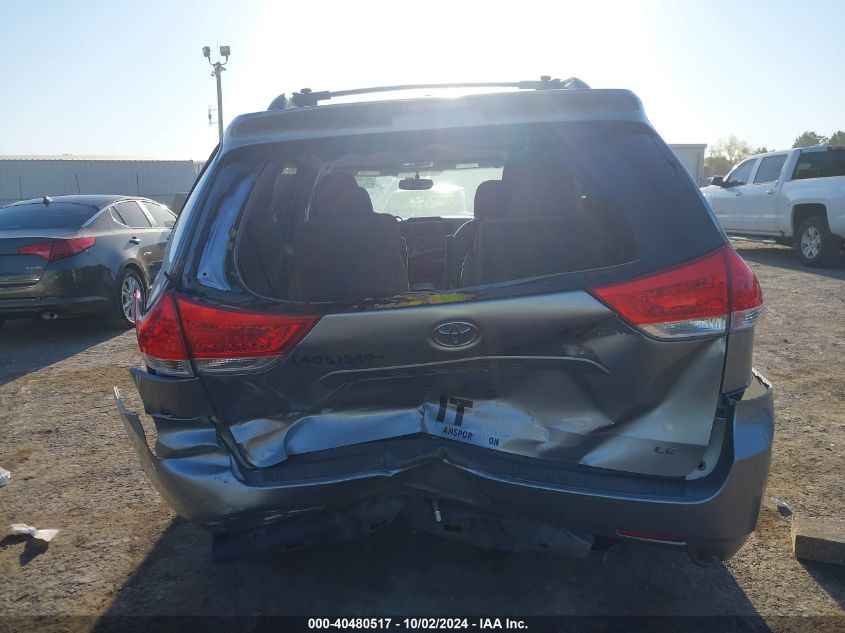 5TDKK3DC6CS242737 2012 Toyota Sienna Le V6 8 Passenger