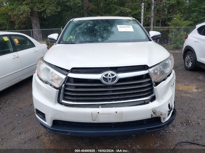 2014 Toyota Highlander Le V6 VIN: 5TDBKRFH0ES057484 Lot: 40480920