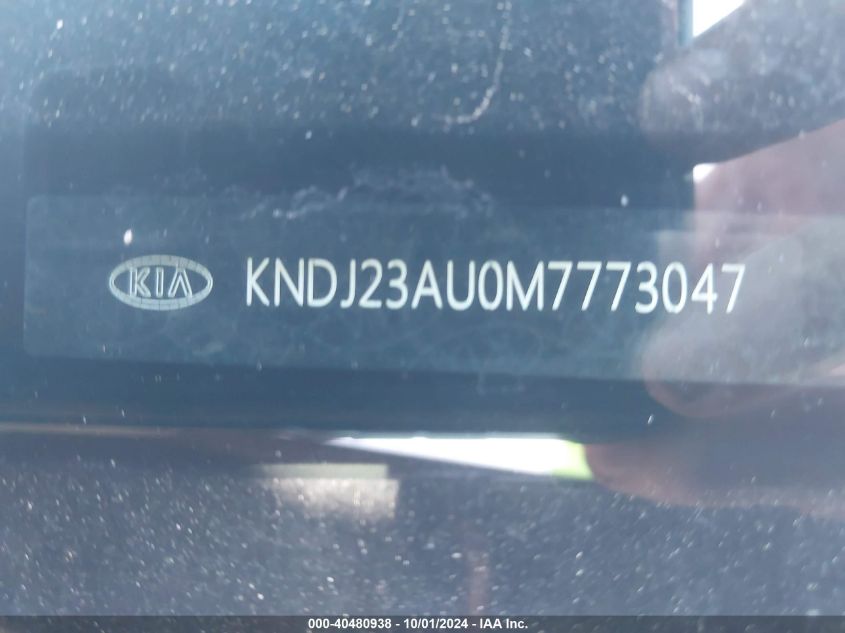 2021 Kia Soul S VIN: KNDJ23AU0M7773047 Lot: 40480938