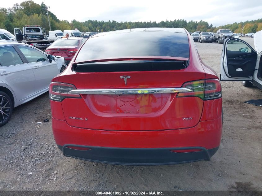 2018 Tesla Model X 100D/75D/P100D VIN: 5YJXCDE28JF127735 Lot: 40481092