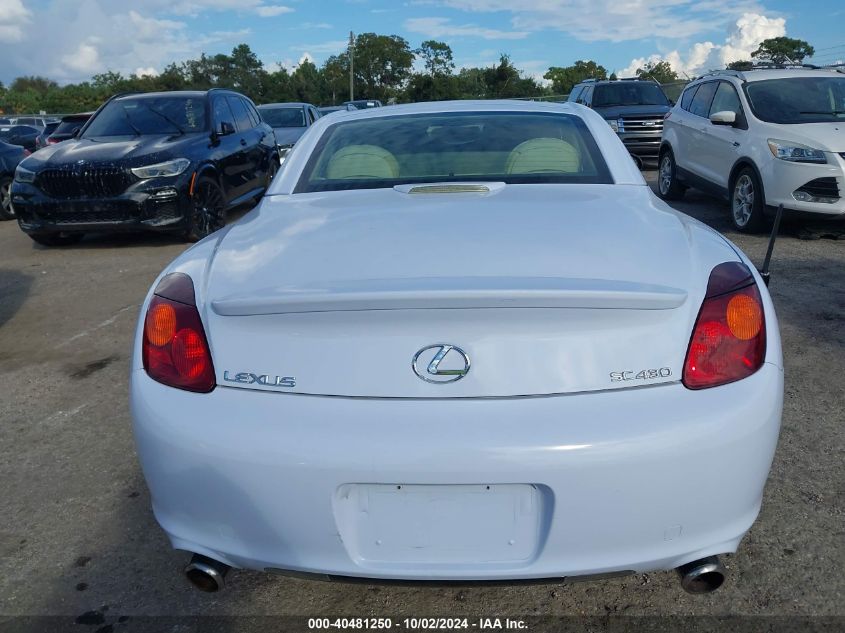 2002 Lexus Sc 430 VIN: JTHFN48Y020028167 Lot: 40481250