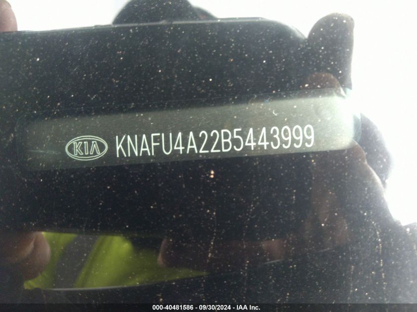 KNAFU4A22B5443999 2011 Kia Forte Ex