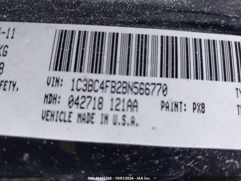 1C3BC4FB2BN566770 2011 Chrysler 200 Lx