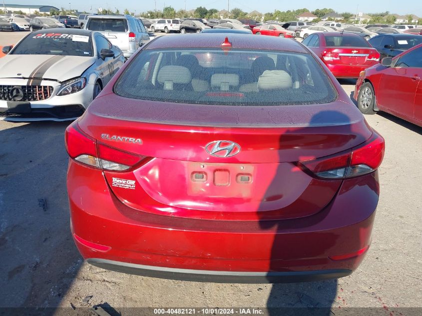 2016 Hyundai Elantra Se VIN: 5NPDH4AEXGH705218 Lot: 40482121