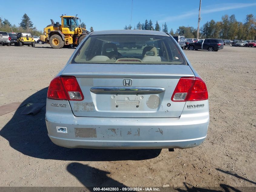 2003 Honda Civic Hybrid VIN: JHMES96653S006268 Lot: 40482803