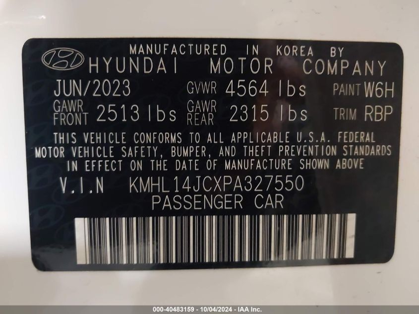 KMHL14JCXPA327550 2023 Hyundai Sonata N Line