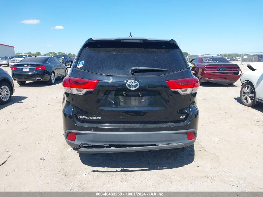 2017 Toyota Highlander Le/Le Plus VIN: 5TDZZRFH1HS187921 Lot: 40483250