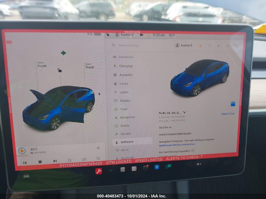 2021 Tesla Model Y VIN: 5YJYGAEEXMF145420 Lot: 40483473