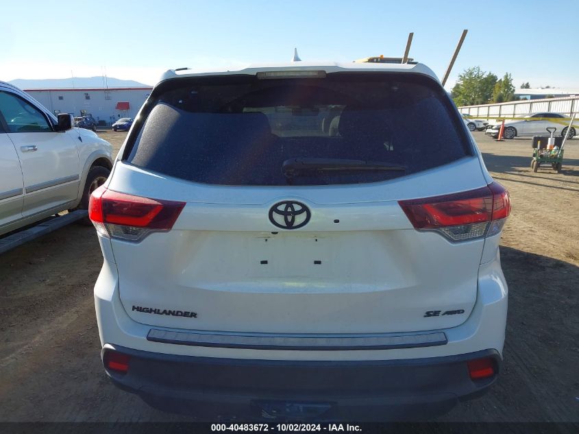 2019 Toyota Highlander Se VIN: 5TDJZRFH4KS956299 Lot: 40483672