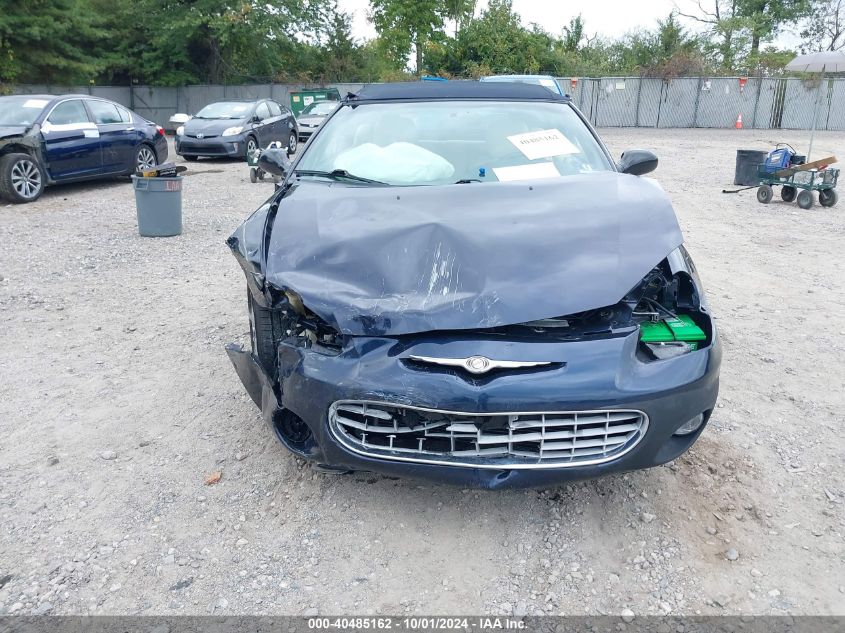 2002 Chrysler Sebring Limited VIN: 1C3EL65R32N280529 Lot: 40485162