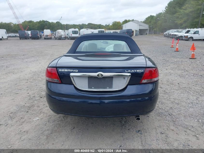 2002 Chrysler Sebring Limited VIN: 1C3EL65R32N280529 Lot: 40485162