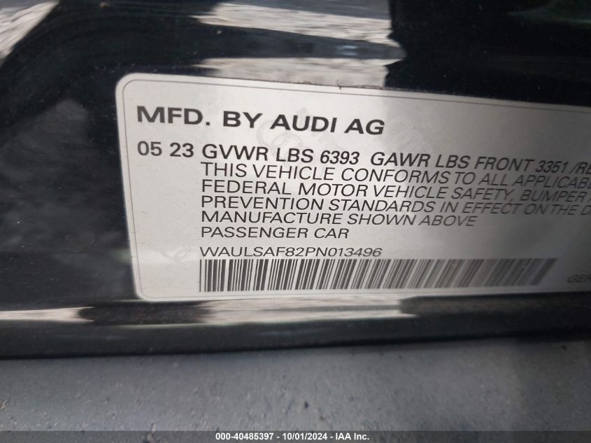 WAULSAF82PN013496 2023 Audi S8 Tfsi Quattro Tiptronic