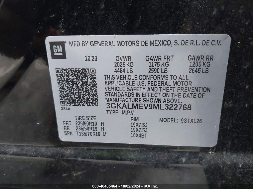 3GKALMEV9ML322768 2021 GMC Terrain Fwd Sle